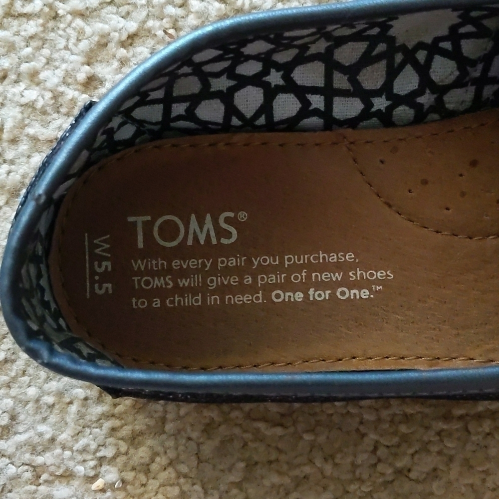 Toms Multicolor Shimmer Glitter Flats Size 5.5 - Picture 9 of 10